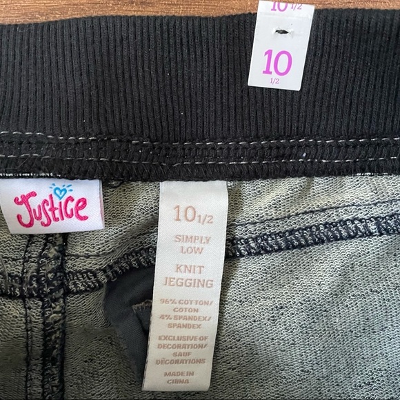 NWT justice girls sparkly jeggings sz 10 1/2 plus - Picture 4 of 6